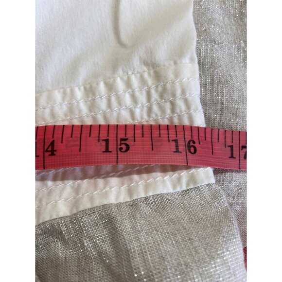 Loft Womens Dress Size 12 White Silver Sleeveless Ruffle Neck Textured Skirt Y2K - Picture 10 of 11